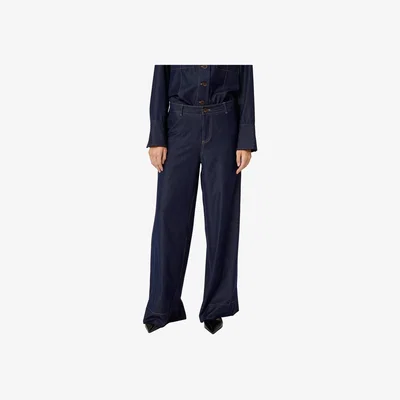 John Lewis MY ESSENTIAL WARDROBE Ravi Denim Wide Leg Trousers, Dark Blue