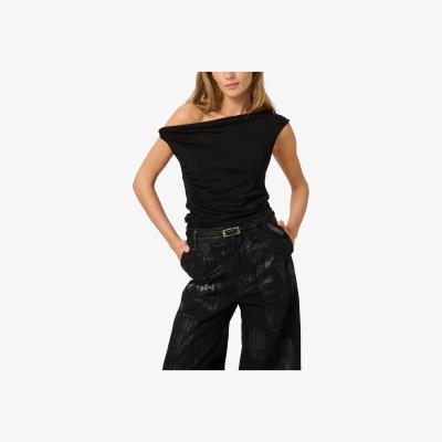 John Lewis MY ESSENTIAL WARDROBE Giggo Asymmetric Top, Black