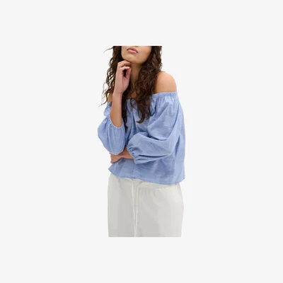 John Lewis MY ESSENTIAL WARDROBE Skye Cotton Blouse, Mid Blue