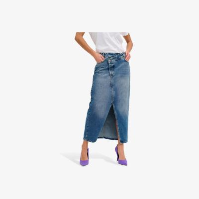 John Lewis MY ESSENTIAL WARDROBE Louis Crossover Waist Denim Skirt