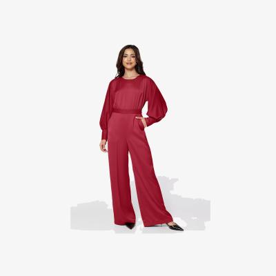 John Lewis Closet London Matte Satin Jumpsuit, Red