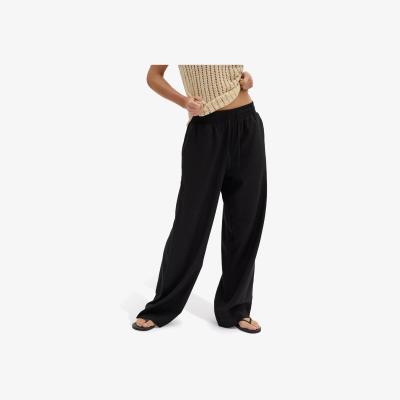 John Lewis MY ESSENTIAL WARDROBE Dias Elastic Waist Wide Leg Trousers, Black