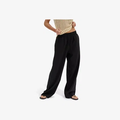 John Lewis MY ESSENTIAL WARDROBE Dias Elastic Waist Wide Leg Trousers, Black