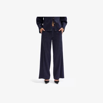 John Lewis MY ESSENTIAL WARDROBE Lara Wide Leg Jeans, Dark Blue Un-wash