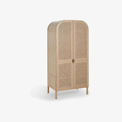 John Lewis John Lewis & Partners Rattan Double Wardrobe, Oak