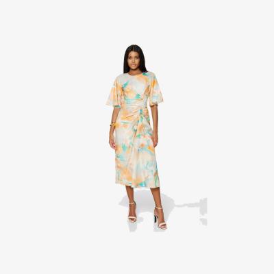 John Lewis Closet London Abstract Ruched Side Dress, Multi
