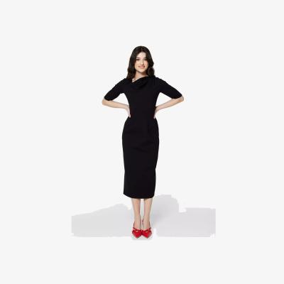 John Lewis Closet London Asymmetric Pencil Dress, Black