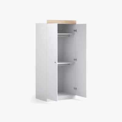 John Lewis Little Acorns Burlington 2 Door Double Wardrobe, White/Oak