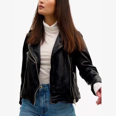 John Lewis MY ESSENTIAL WARDROBE Leather Biker Jacket, Black