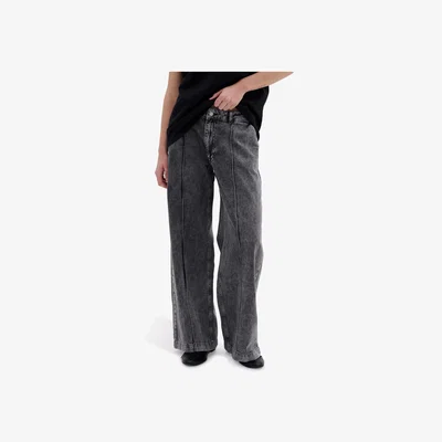 John Lewis MY ESSENTIAL WARDROBE Malo Wide Leg Jeans, Washed Grey