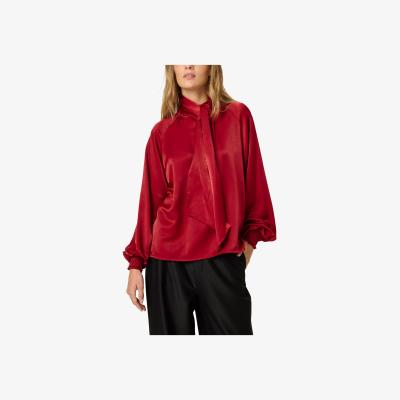 John Lewis MY ESSENTIAL WARDROBE Bow Collar Satin Top
