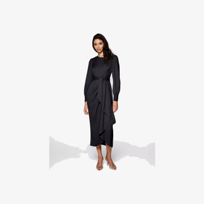 John Lewis Closet London Tie Waist Pencil Dress, Black