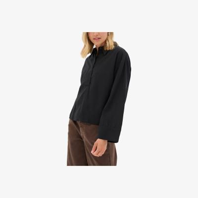John Lewis MY ESSENTIAL WARDROBE Tulla Spread Collar Top, Black