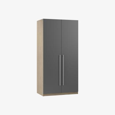 John Lewis ANYDAY John Lewis & Partners Mix it Long T-bar Handle Double Wardrobe, Matt Graphite Slab/Grey Ash