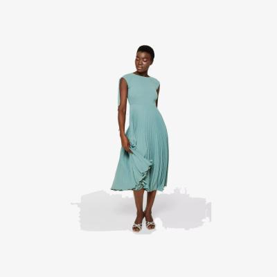 John Lewis Closet London Pleat Cape Back Dress, Sage