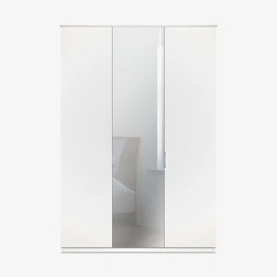 John Lewis John Lewis & Partners Elstra 150cm Mirrored 3 Hinged Doors Wardrobe