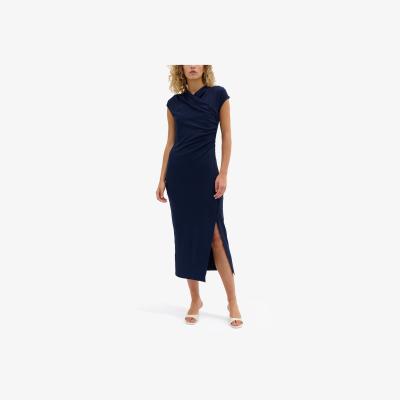 John Lewis MY ESSENTIAL WARDROBE Nupti Slim Fit Jersey Midi Dress, Total Eclipse