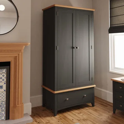 Knees Galileo Grey  Door Wardrobe with Drawers