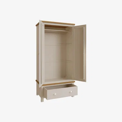 Knees Ruskin Dove Grey 2 Door Wardrobe