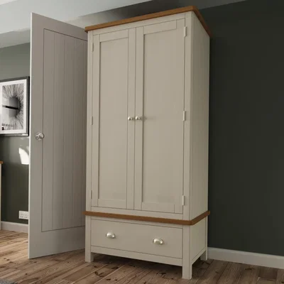 Knees Ruskin Dove Grey 2 Door Wardrobe with Drawers
