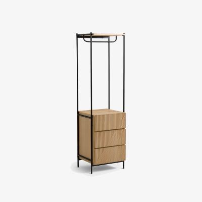 La Redoute Signatures Lodge Oak Veneer and Metal 3-Drawer Wardrobe Module
