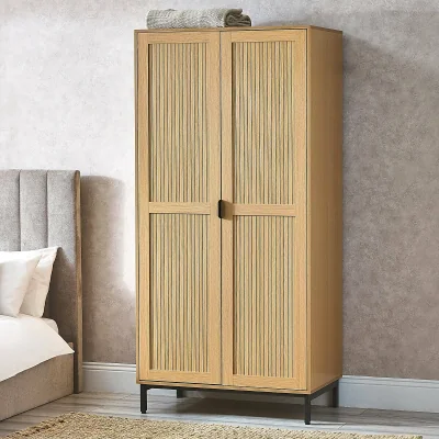 La Redoute Gia Slatted Oak 2 Door Wardrobe