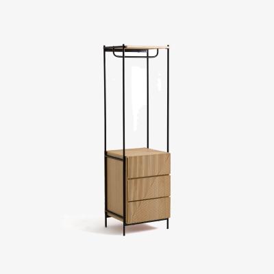 La Redoute Lodge Oak Veneer and Metal 3-Drawer Wardrobe Module