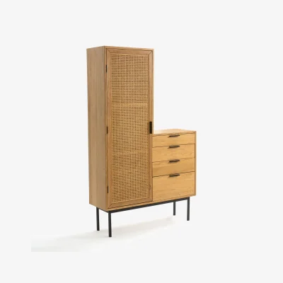 La Redoute Waska Oak & Rattan Wardrobe/Dresser