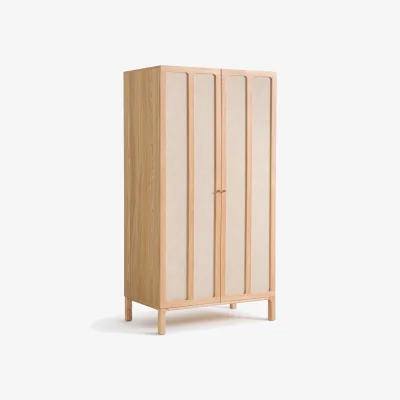 La Redoute Esmara 2-Door Ash Veneer and Linen Wardrobe