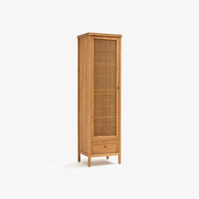 La Redoute Gabin Solid Pine & Rattan Single Wardrobe