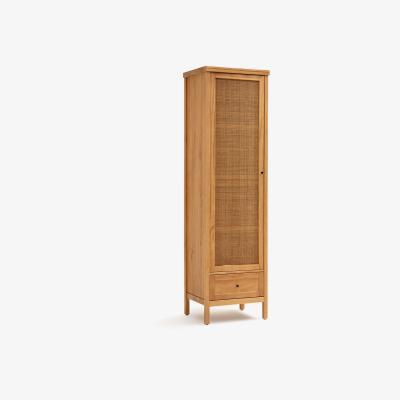 La Redoute Gabin Solid Pine & Rattan Single Wardrobe