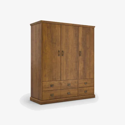 La Redoute Lindley Triple 4-Drawer Pine Wardrobe