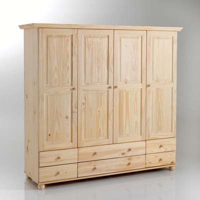 La Redoute Harold 4-Door Solid Pine Wardrobe