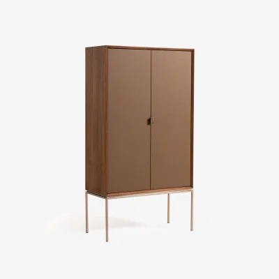 La Redoute Delina Walnut & Leather Wardrobe
