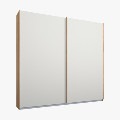 Made.com Malix 2 door 181cm Sliding Wardrobe, Oak frame,matte White doors , Classic Interior