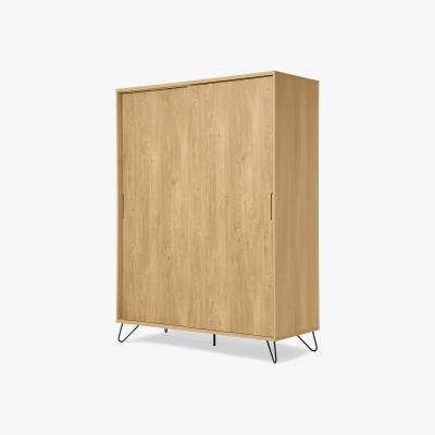 Made.com Elona Sliding Wardrobe, Oak Effect & Black