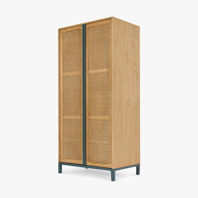 Made.com Reema Double Wardrobe, Oak & Teal