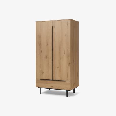 Made.com Damien Wardrobe, Oak Effect & Black