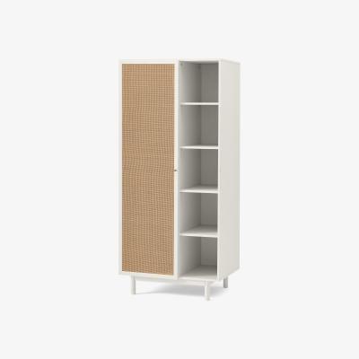 Made.com Pavia Double Wardrobe, Natural Rattan & White-Washed Oak Effect