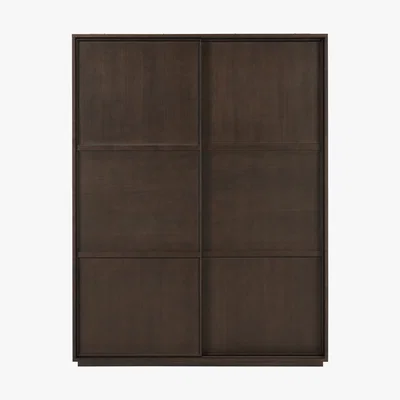 Made.com Langdon 150cm Sliding Wardrobe, Walnut