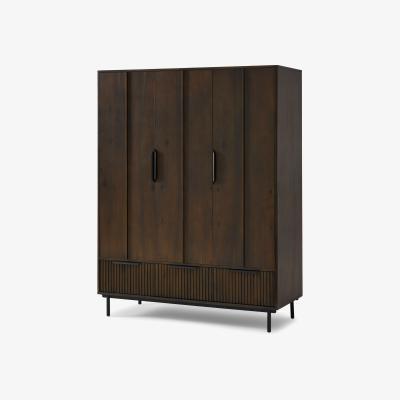 Made.com Anwick Triple Wardrobe, Dark Stain Acacia & Black