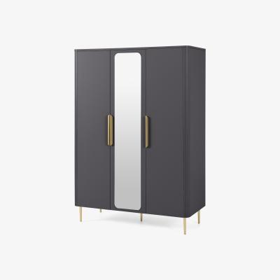 Made.com Ebro Triple Wardrobe, Dusk Grey & Brass