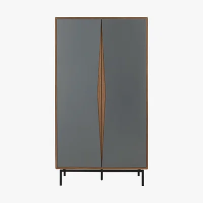 Made.com Louis Wardrobe, Walnut & Grey