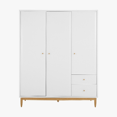 Made.com Willow Triple Wardrobe, White and Oak