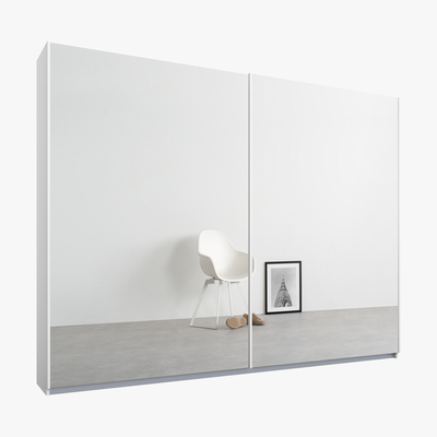Made.com Malix 2 door 225cm Sliding Wardrobe, White frame,Mirror doors , Premium Interior