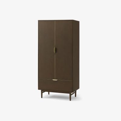 Made.com Mallory Double Wardrobe, Walnut Stain Oak & Brass