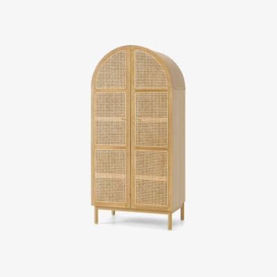 Made.com Ankhara Double Wardrobe, Rattan & Oak