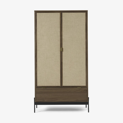 Made.com Balmore Double Wardrobe, Walnut & Hessian