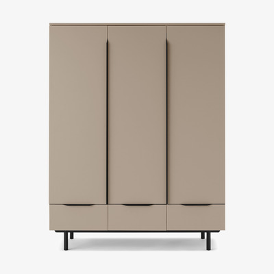 Made.com Damien Triple Wardrobe, Capuccino & Black