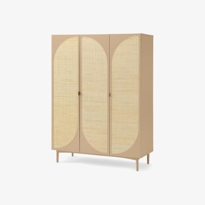 Made.com Emmi Triple Wardrobe, Light Caramel & Rattan